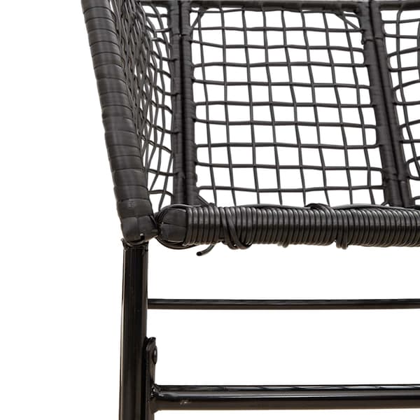 vidaXL Trädgårdsmatgrupp 5 delar svart polyrotting glas