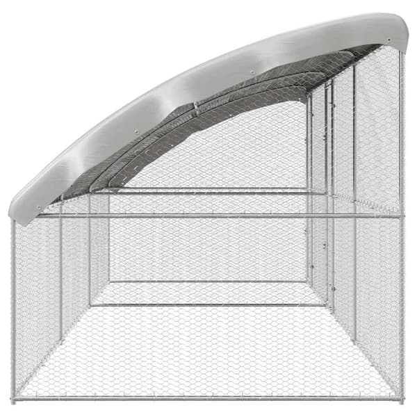vidaXL Hönshus 3 st silver 600 x 200 x 198,5 cm Galvaniserat Stål