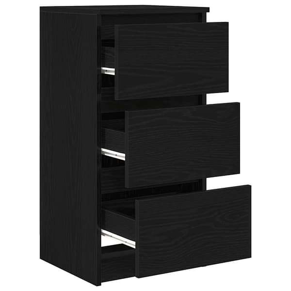vidaXL Skjenk svart eik 37,5x35x76 cm konstruert tre