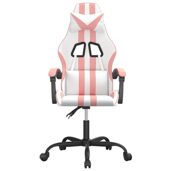 vidaXL Gamingstol vit och rosa konstläder