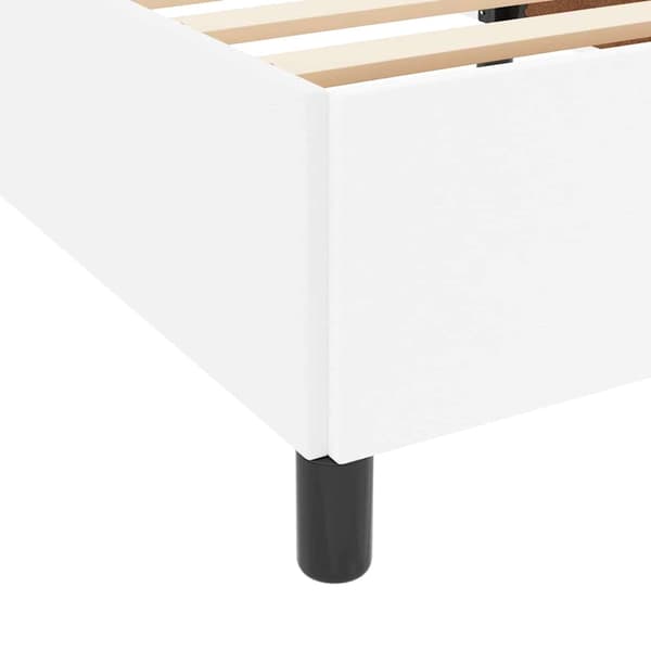 vidaXL Sängram med madrass Vit 200 x 200 cm tyg