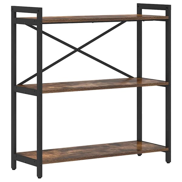 vidaXL Bokhylle Røkt eik 80 x 30 x 85 cm Konstruert tre