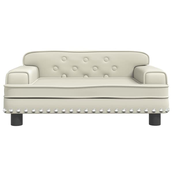 vidaXL Barnsoffa gräddvit 70x45x30 cm konstläder