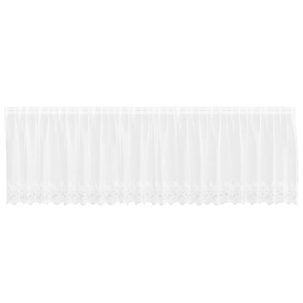 vidaXL Spetsgardin med gardiner Blommor Vit 80 x 500 cm Polyester