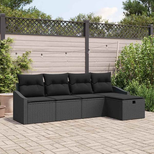 vidaXL Soffset med kudde 6 pcs konstrotting