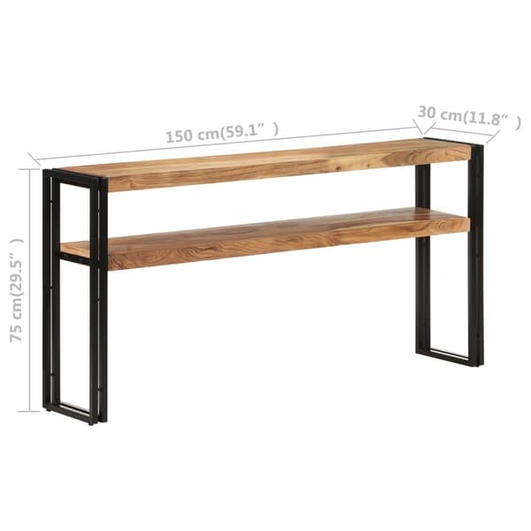 vidaXL Konsollbord 150x30x75 cm heltre akasie