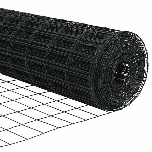 vidaXL Gjerde med stolpe Grå 0,4 x 10 m Stål og PVC