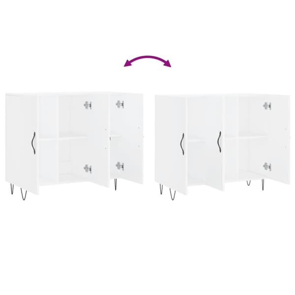vidaXL Skänk vit 90x34x80 cm konstruerat trä