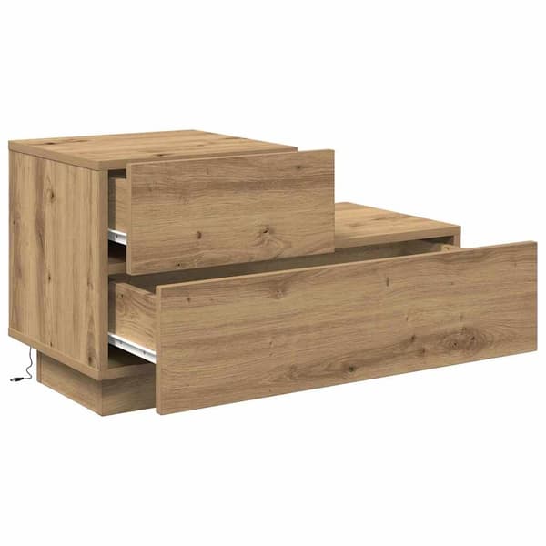 vidaXL Nattbordskap Artisan Eik 70 x 36 x 40,5 cm Konstruert tre