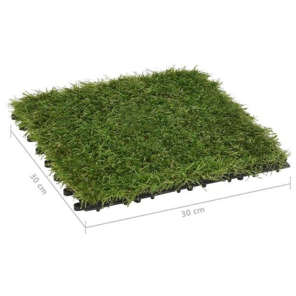vidaXL Kunstige gressmatter 11 stk grønn 30x30 cm