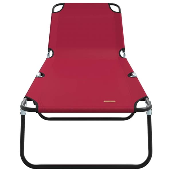 vidaXL Sammenleggbar solstol Rød 188 x 57 x 86,5 cm Polyester