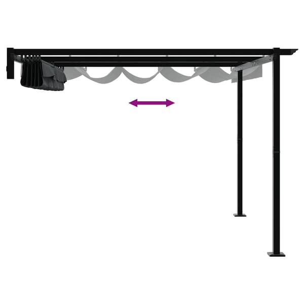 vidaXL Paviljong Antracit 300 x 300 x 200 cm Polyester