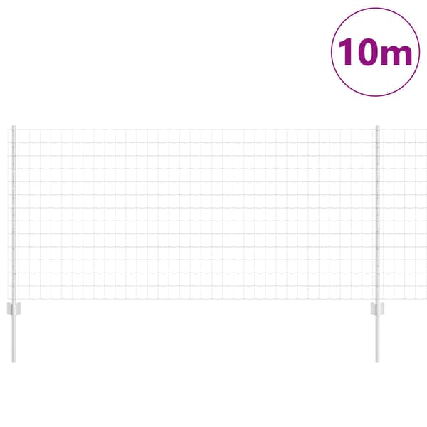 vidaXL Gjerde med stolpe sølv 1 x 10 m Stål