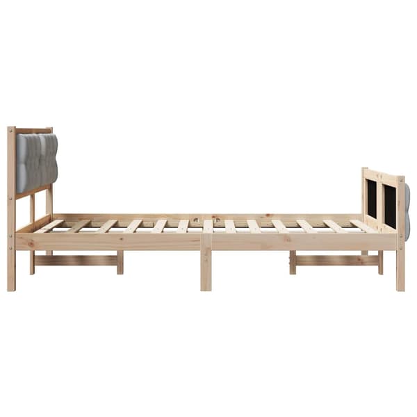 vidaXL Sängram med sänggavel Ljusgrå 120x200 cm tyg