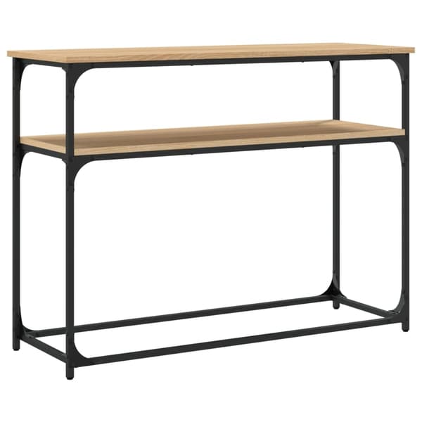 vidaXL Konsollbord sonoma eik 100x35,5x75 cm konstruert tre