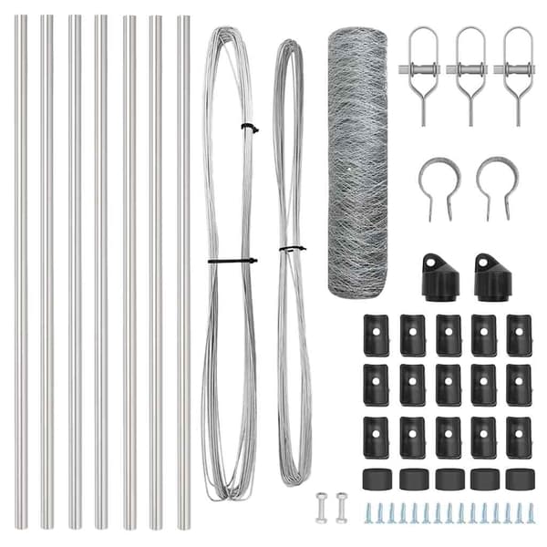 vidaXL Gjerdepåle sølv 10 x 0,6 m (36 mm mesh) Stål