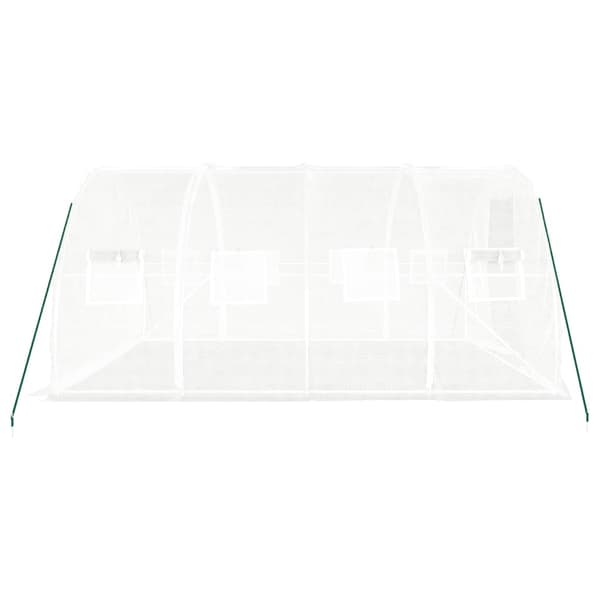 vidaXL Växthus med stålram vit 12 m² 4x3x2 m