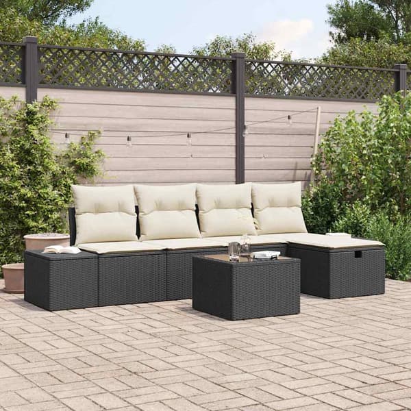 vidaXL Soffset med kudde 6 pcs konstrotting
