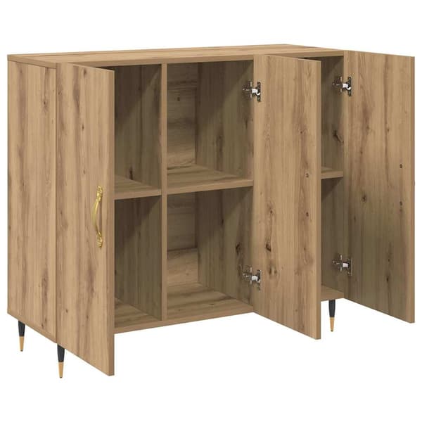 vidaXL Sideboard Artisan Ek 90 x 34 x 80 cm Konstruerat trä