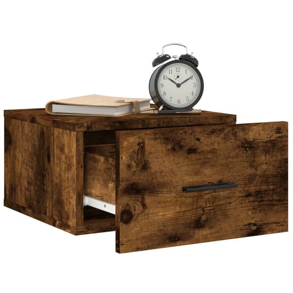 vidaXL Veggmonterte nattbord 2 stk røkt eik 35x35x20 cm
