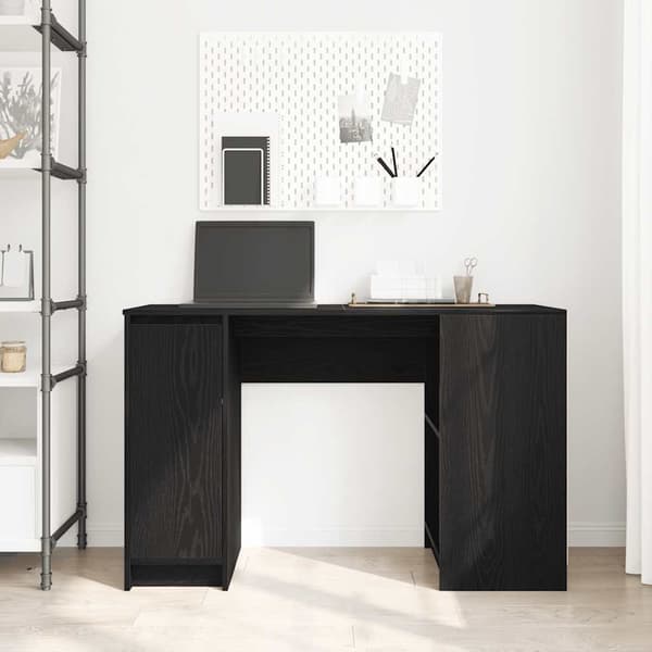 vidaXL Skrivebord svart eik 120x42x76 cm konstruert tre