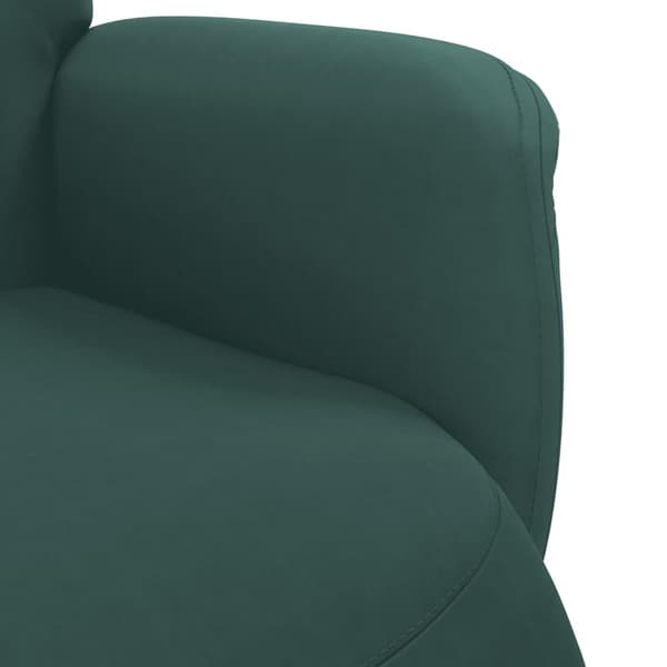 vidaXL Reclinerfåtölj med fotstöd mörkgrön sammet