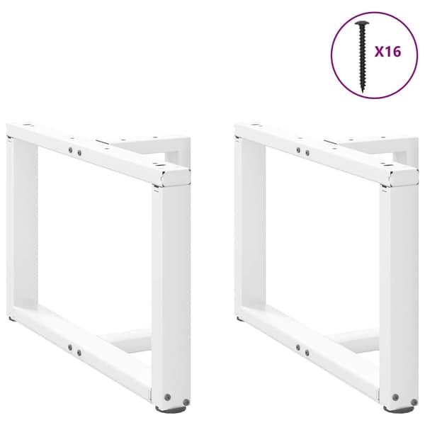 vidaXL Soffbordsben T-formade 2 st vit 60x25x(42-43) cm stål