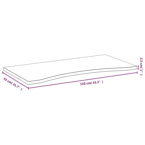 vidaXL Bordsskiva 110x55x2,5 cm bambu