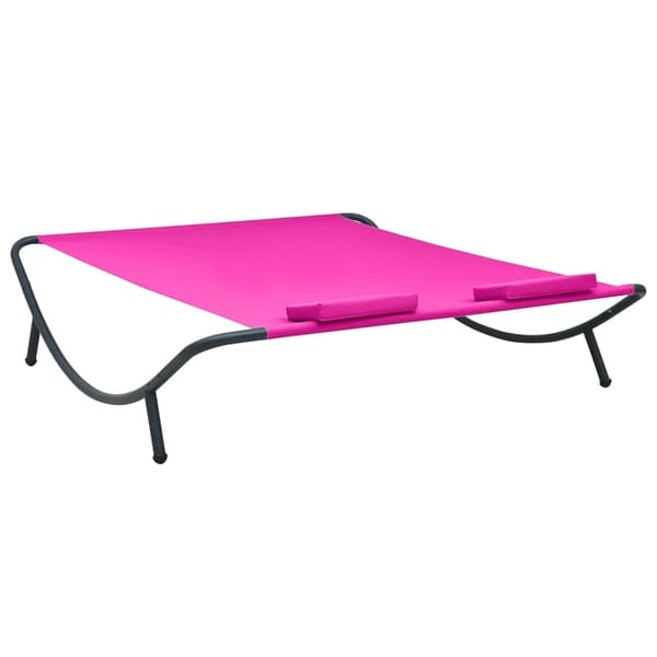 vidaXL Solsäng tyg rosa