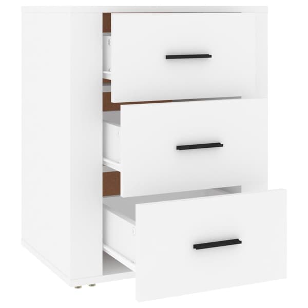 vidaXL Sängbord vit 50x36x60 cm konstruerat trä