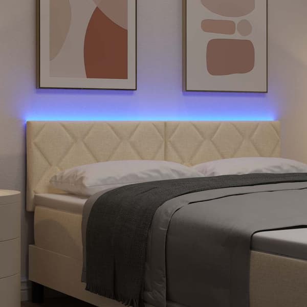 vidaXL LED huvuddyna Kräm 160 cm tyg
