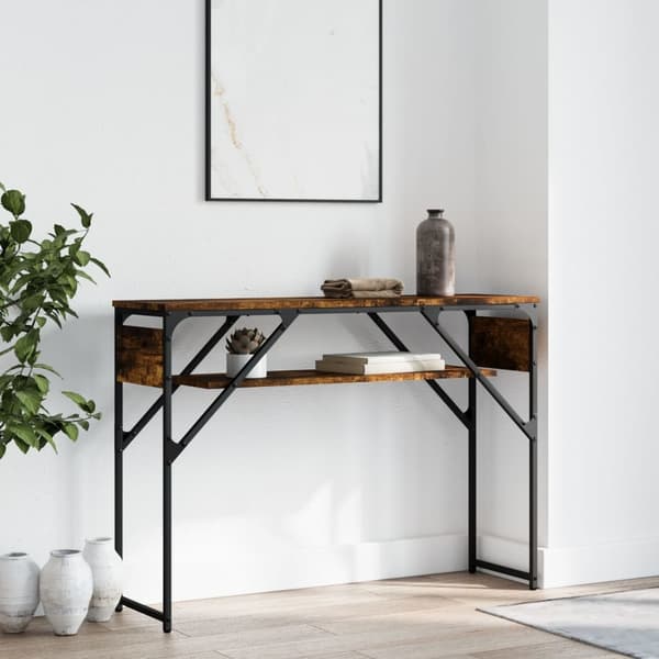 vidaXL Konsollbord røkt eik 105x30x75 cm konstruert tre