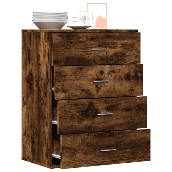 vidaXL Skjenk røkt eik 60x39x80 cm konstruert tre