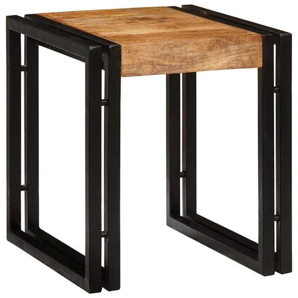 vidaXL Nesting Bord 3 pcs Brun og svart Solid mango tre og metall