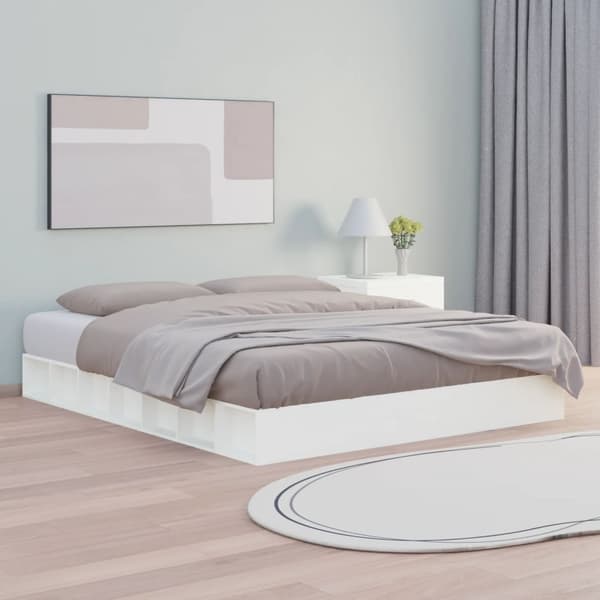 vidaXL Sengeramme hvit 120x200 cm heltre