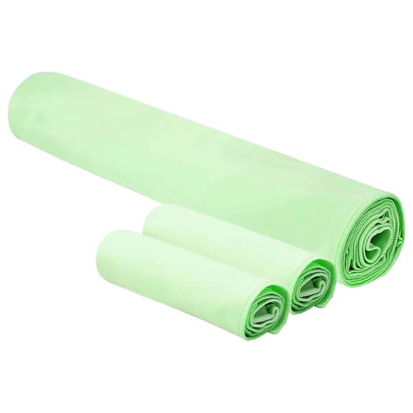 vidaXL Sportshandduksset 3 delar grön Polyester och polyamid