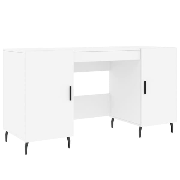 vidaXL Skrivebord hvit 140x50x75 cm konstruert tre