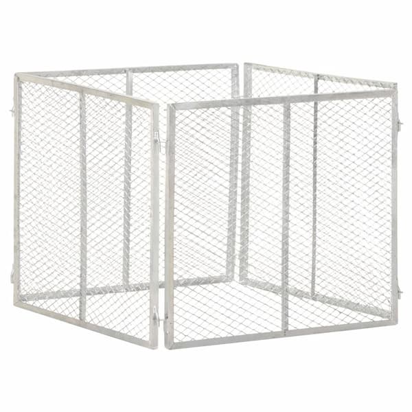vidaXL Kompostkasse til hage 85x85x70 cm galvanisert jern