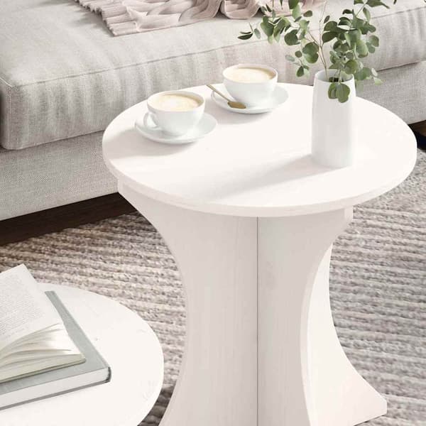 vidaXL Kaffeebord 2 pcs Vit Massiv furu