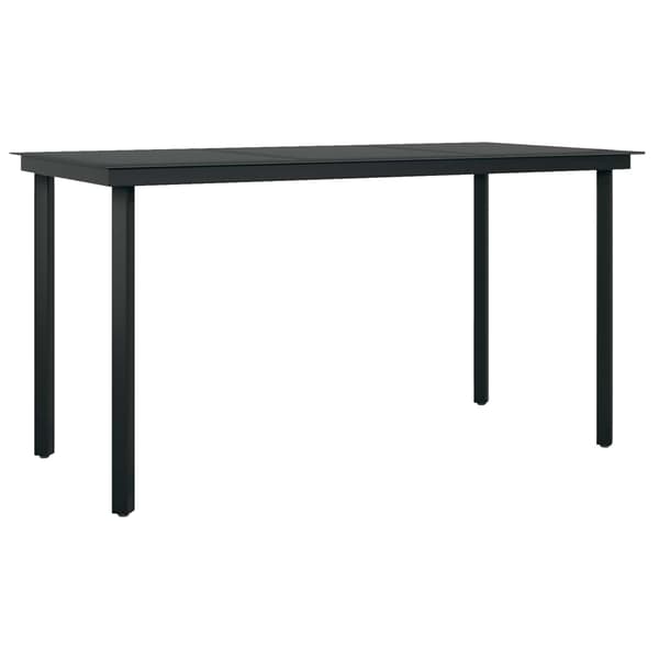 vidaXL Trädgårdsmöbelset med kudde 5 pcs Svart konstrotting