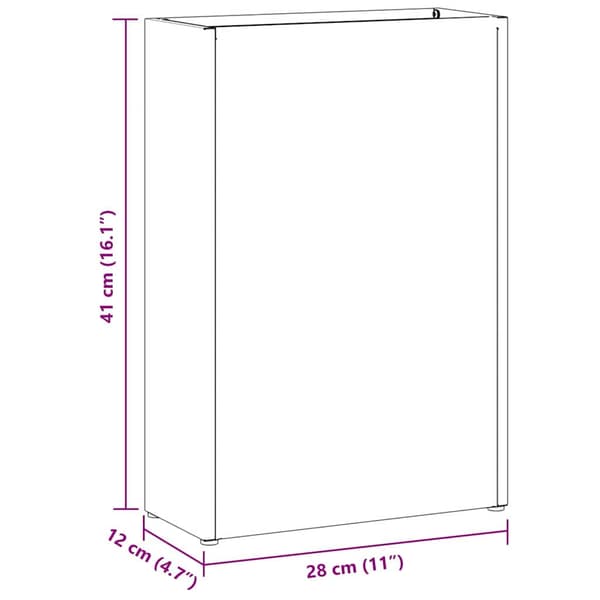 vidaXL Förvaringskrok & Ställ Vit 28 x 12 x 41 cm Stål