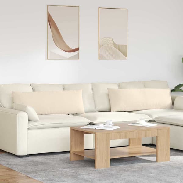 vidaXL Soffkuddar 2 st Beige 120 x 40 cm tyg