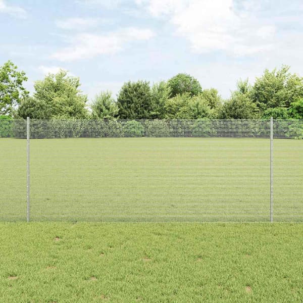 vidaXL Gjerde med innlegg. sølv 1 x 10 m Stål