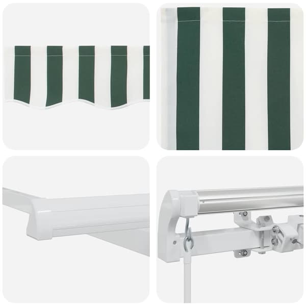 vidaXL Innvendbar Markise Grønn og hvit 400 × 300 cm Polyester