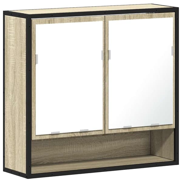 vidaXL Baderomsspeilskap Sonoma eik 65x20x60 cm konstruert tre