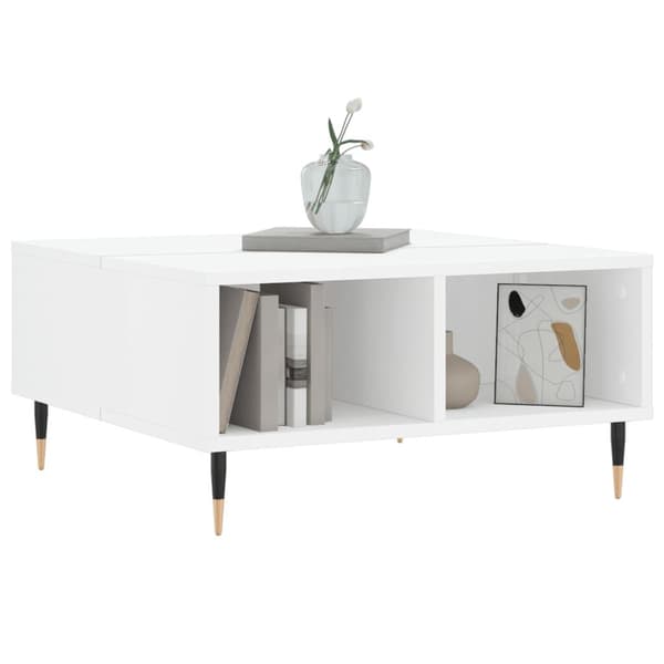 vidaXL Soffbord vit högglans 60x60x30 cm konstruerat trä
