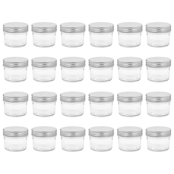 vidaXL Syltetøyglass med sølve lokk 24 stk 110 ml