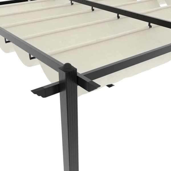 vidaXL Paviljong med infällbart tak gräddvit 3x6 m aluminium