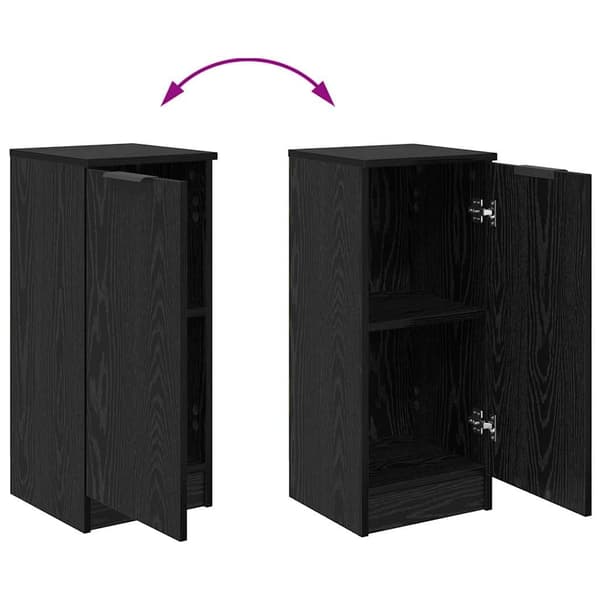 vidaXL Serviesskap Svart Eik 30 x 30 x 70 cm Konstruert tre