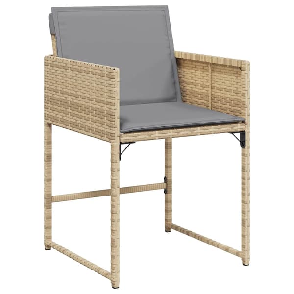 vidaXL Trädgårdsmöbelset 9 pcs Beige konstrotting